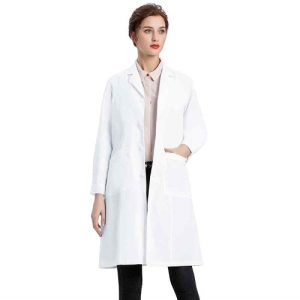 female wrinkle free lab coat